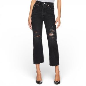 NWT Levi's Ribcage Straight Ankle Women's Jeans Black Size 30